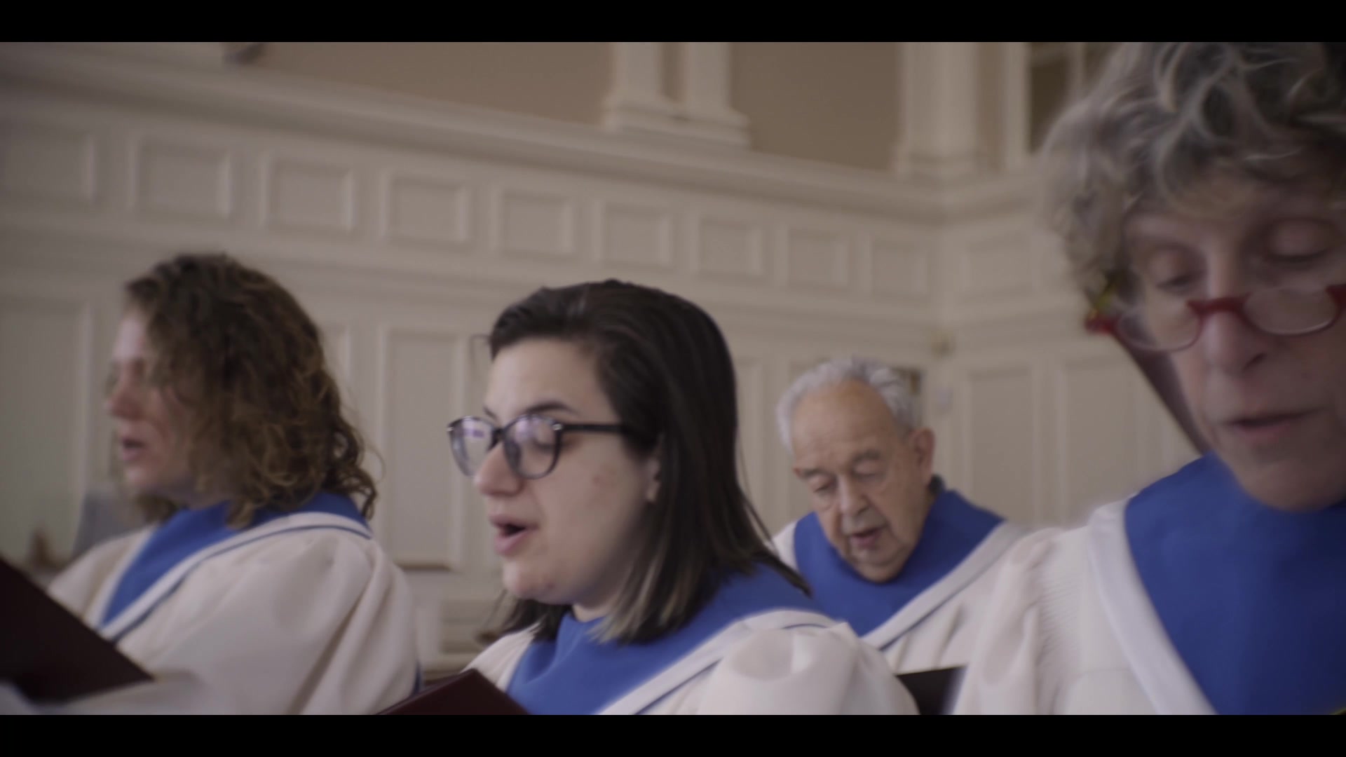 The choir leading traditional worship