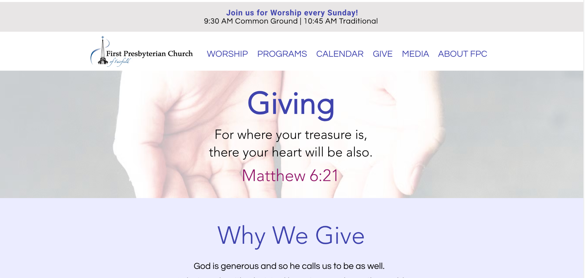 Giving page